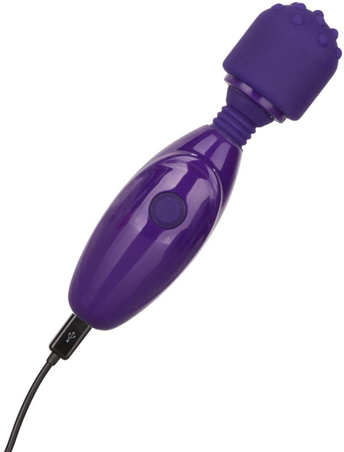 Vibrator Mini Wand Tiny Teaser Nubby 3 Moduri Vibratii USB Mov 12 cm, Nr. 4, Erotic24.ro