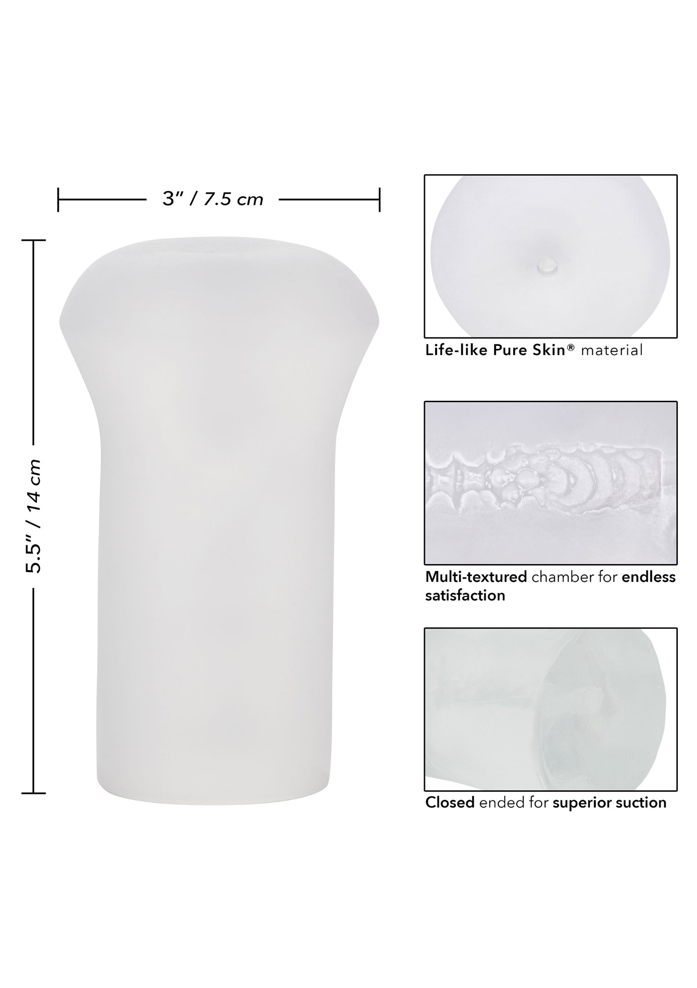 Masturbator Boundless Ultra Soft Alb 14 cm, Nr. 3, Erotic24.ro