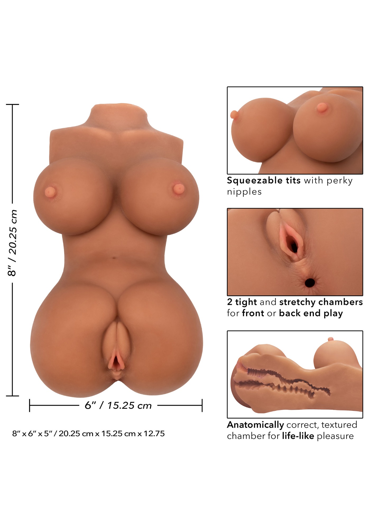 Masturbator Realist Stroke It Body Banger Brown, Nr. 8, Erotic24.ro