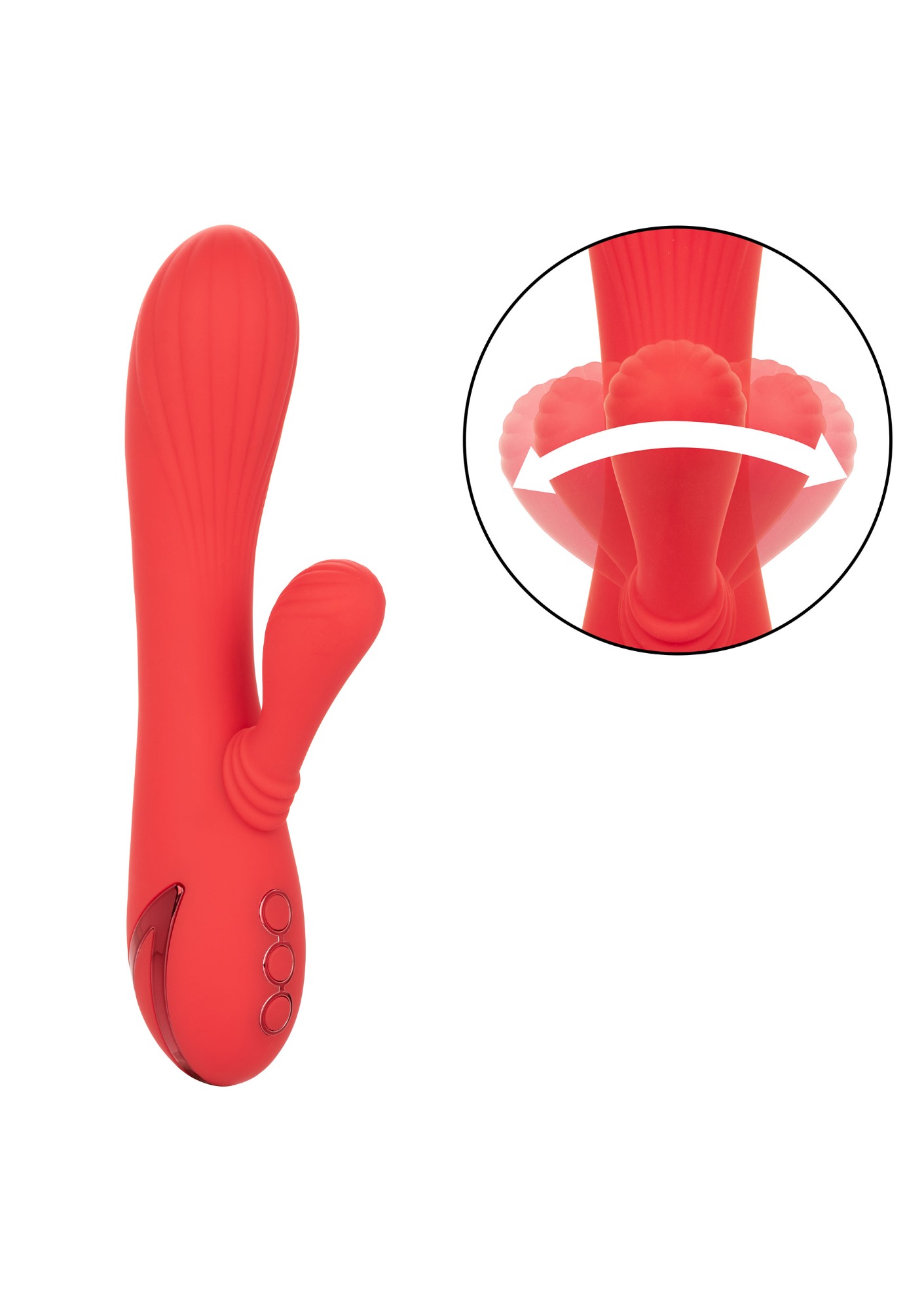 Vibrator Rabbit Palisades Passion cu Incalzire Functie Memorie Silicon USB Rosu 20 cm