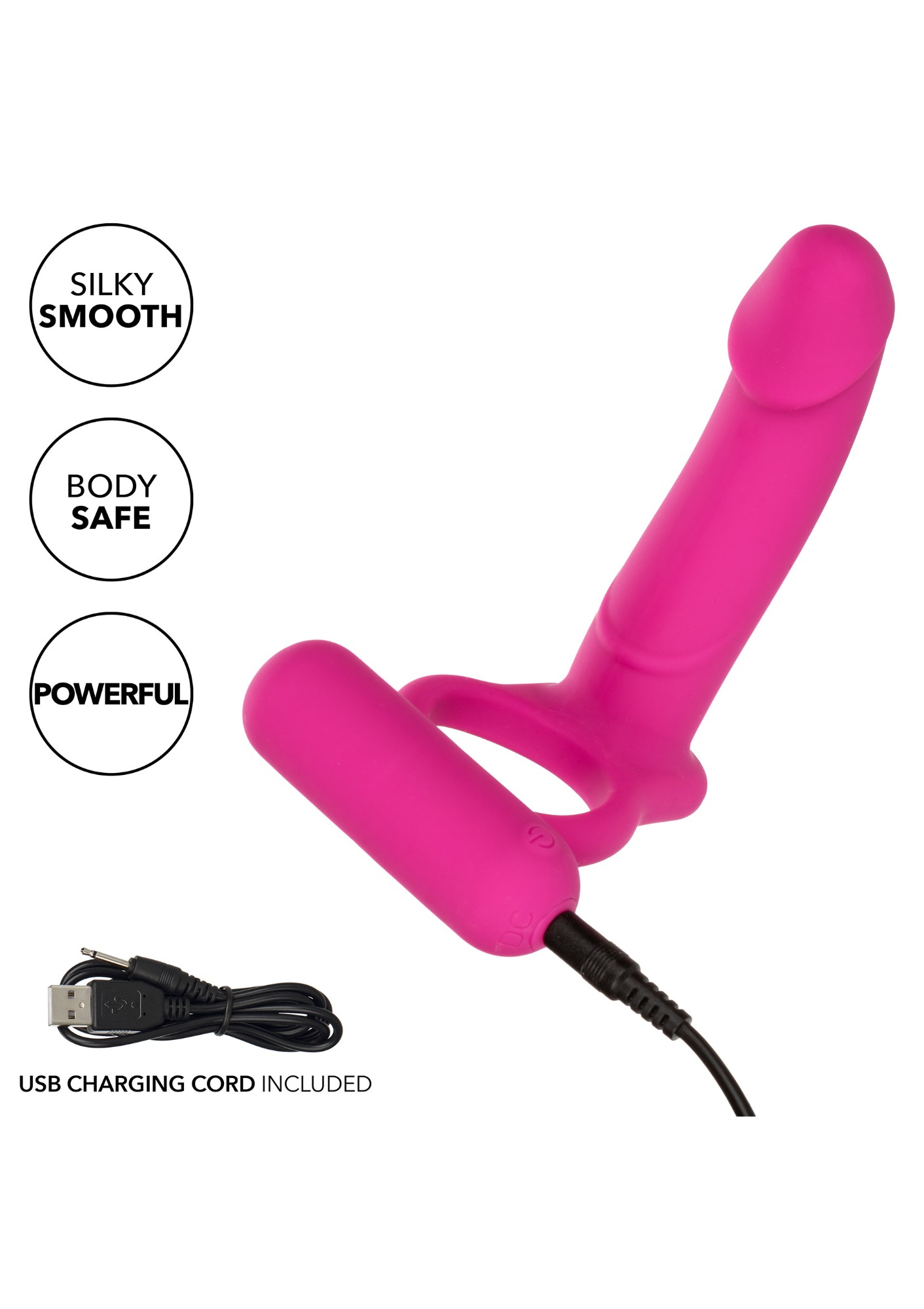 Inel de Penis cu Stimulator Anal Double Diver, 12 Moduri Vibratii, Functie Memorie, Silicon, USB, Roz, #9, Erotic24.ro