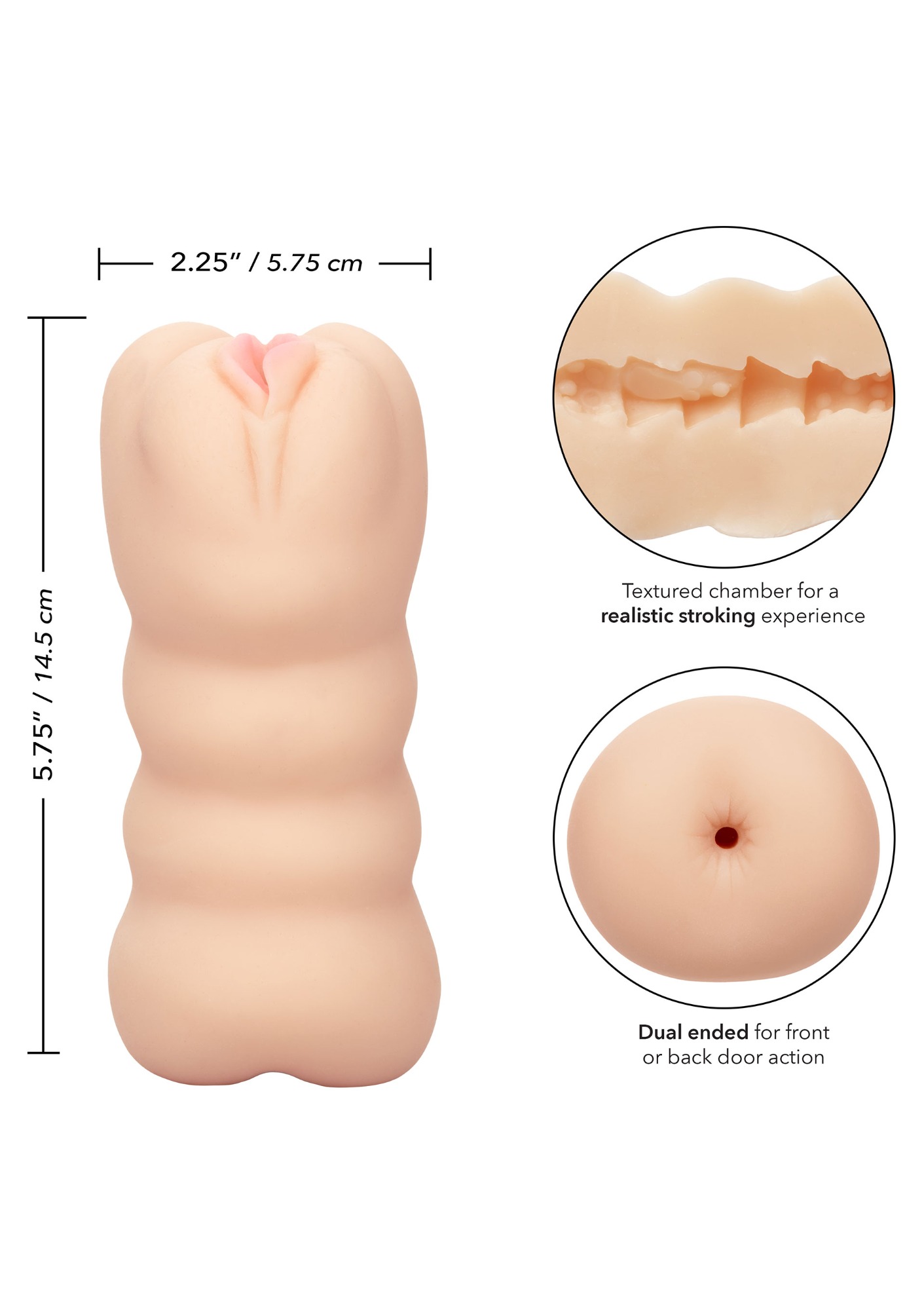 Masturbator Cheap Thrills The Three-Way 14.5 cm, Pure Skin, Natural, #9, Erotic24.ro