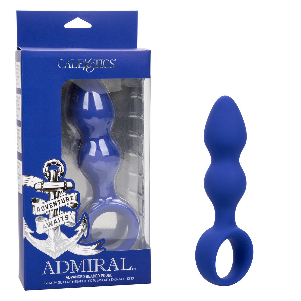 Dop Anal Admiral Advanced, Silicon Premium, Albastru, 17.5 cm, Nr. 9, Erotic24.ro