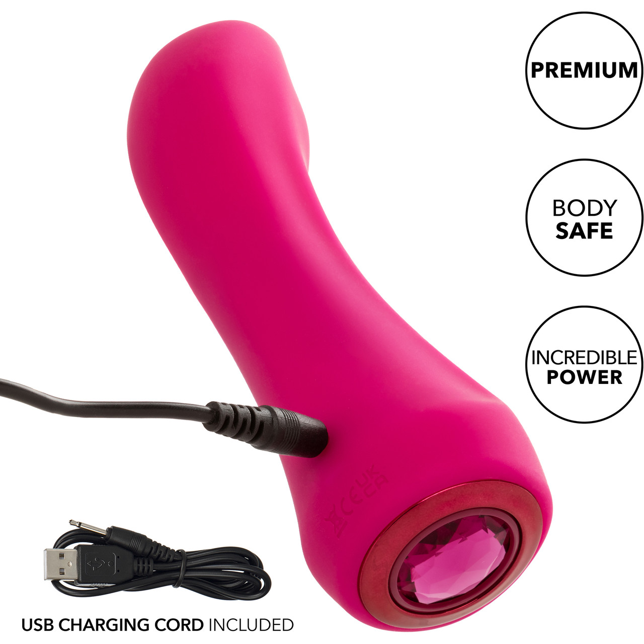 Vibrator Gem Vibe Bliss, 10 Moduri Vibratii, Functie Memorie, Silicon, USB, Fuchsia, 17.7 cm, Nr. 5, Erotic24.ro