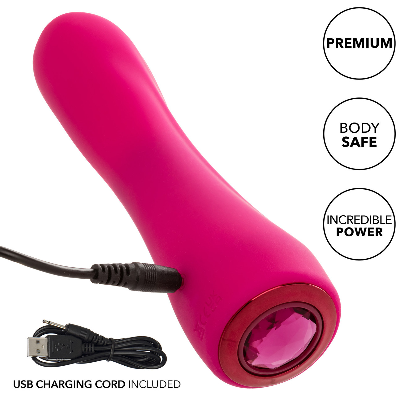 Vibrator Gem Vibe Glider, 10 Moduri Vibratii, Functie Memorie, Silicon, USB, Fuchsia, 17.7 cm, #7, Erotic24.ro