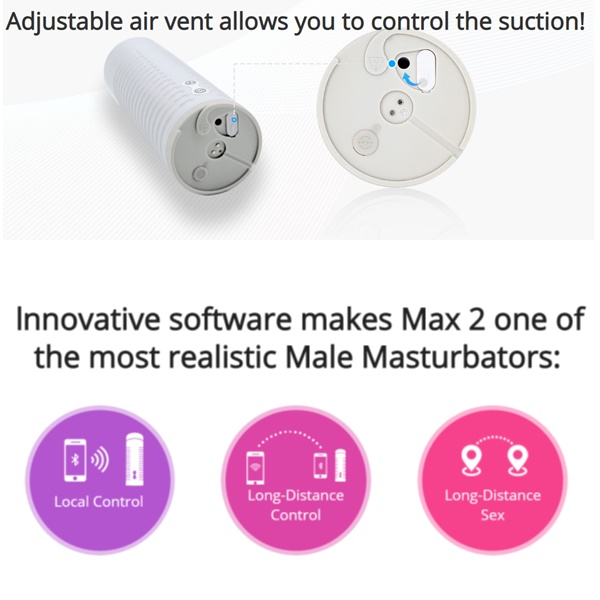Masturbator Lovense Max 2, Bluetooth Control, Free App, Alb, #5, Erotic24.ro