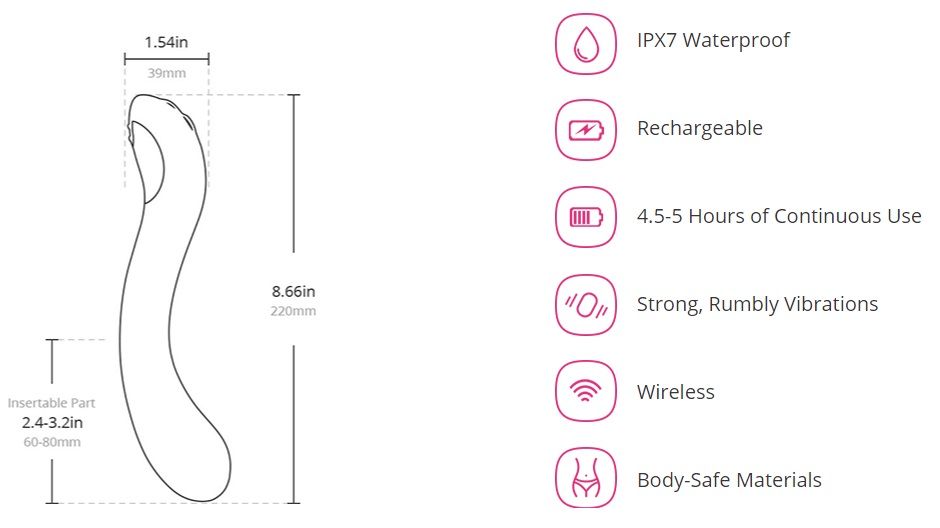 Vibrator Punctul G Osci2 Lovense Bluetooth Control Free App 22 cm, #5, Erotic24.ro