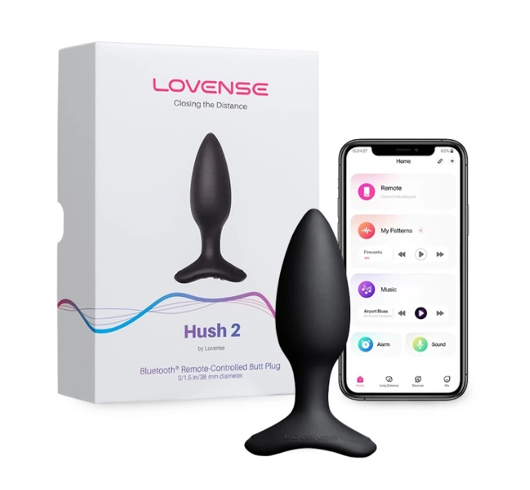 Dop Anal cu Vibratii Lovense Hush 2, Bluetooth Control, S - 3.8 cm