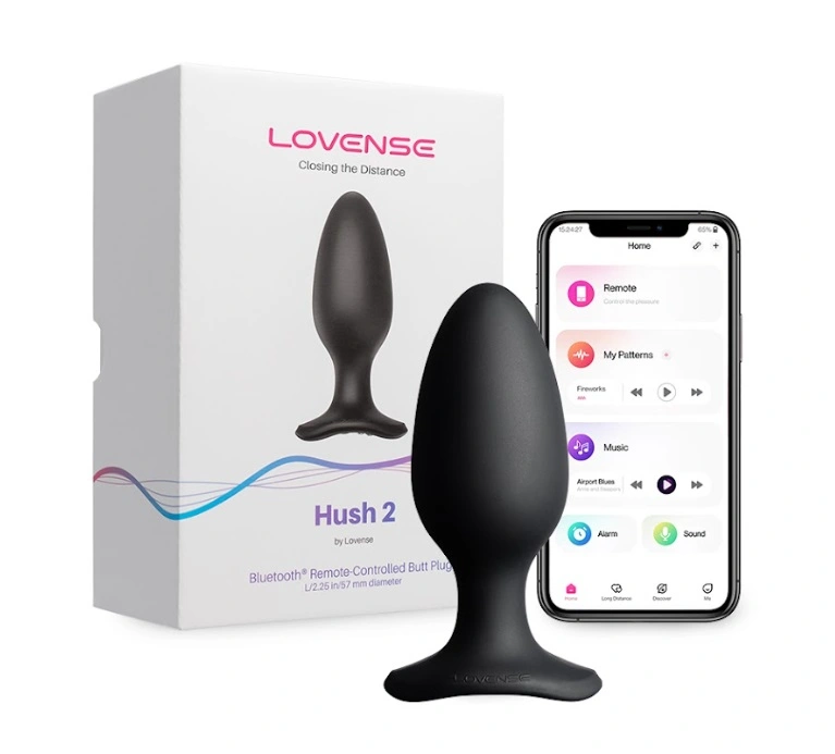 Dop Anal cu Vibratii Lovense Hush 2, Bluetooth Control, L - 5.7 cm