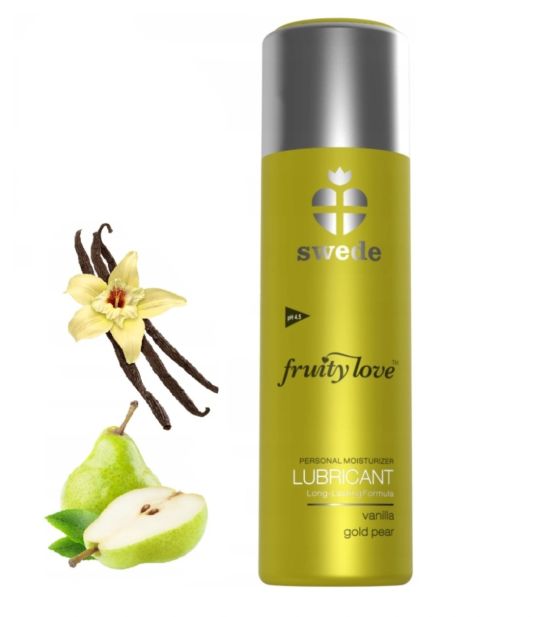 Lubrifiant pe Baza de Apa Fruity Love, Aroma Vanilie si Para Aurie, 100 ml