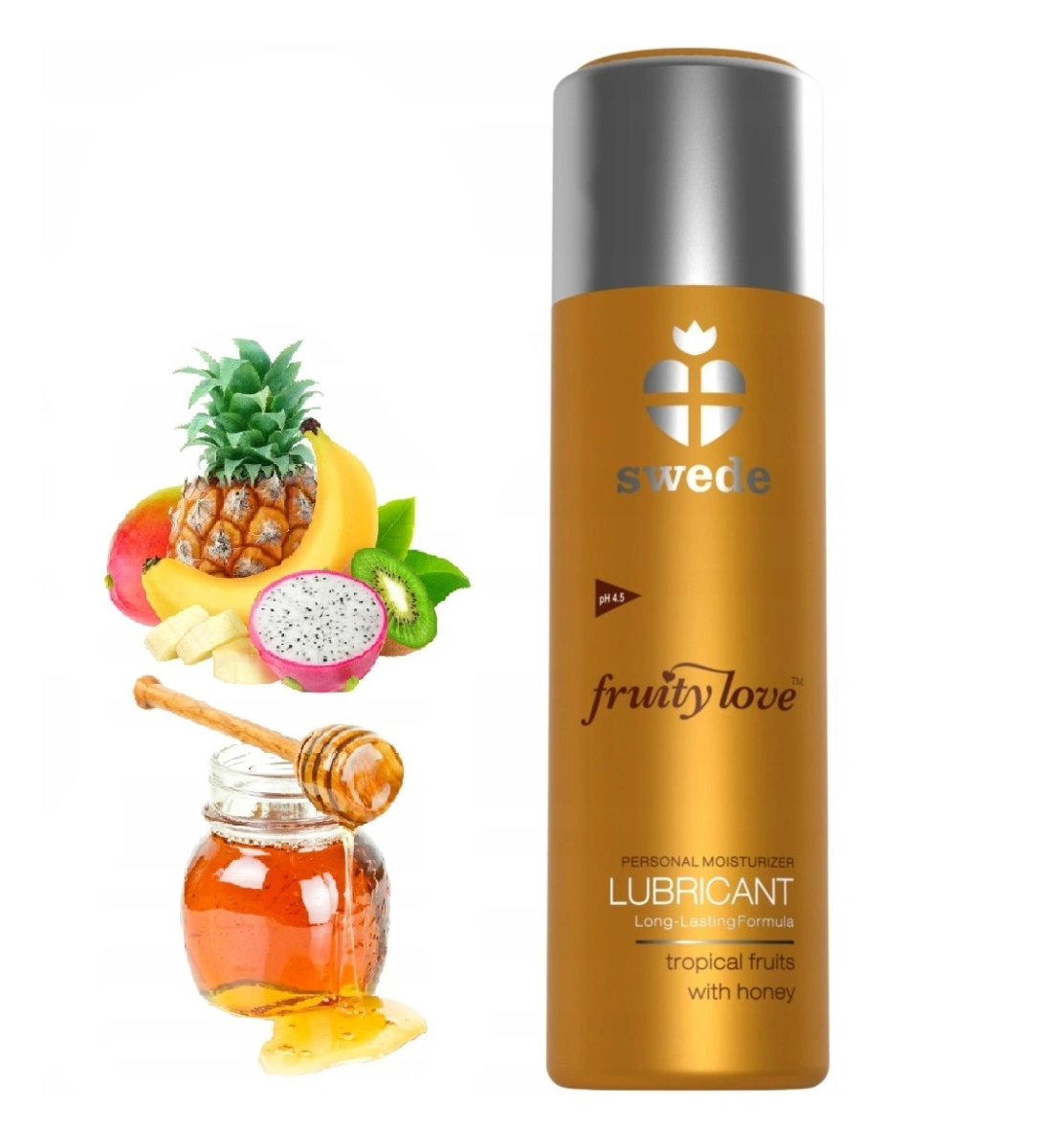 Lubrifiant pe Baza de Apa Fruity Love, Aroma Fructe Tropicale cu Miere, 100 ml