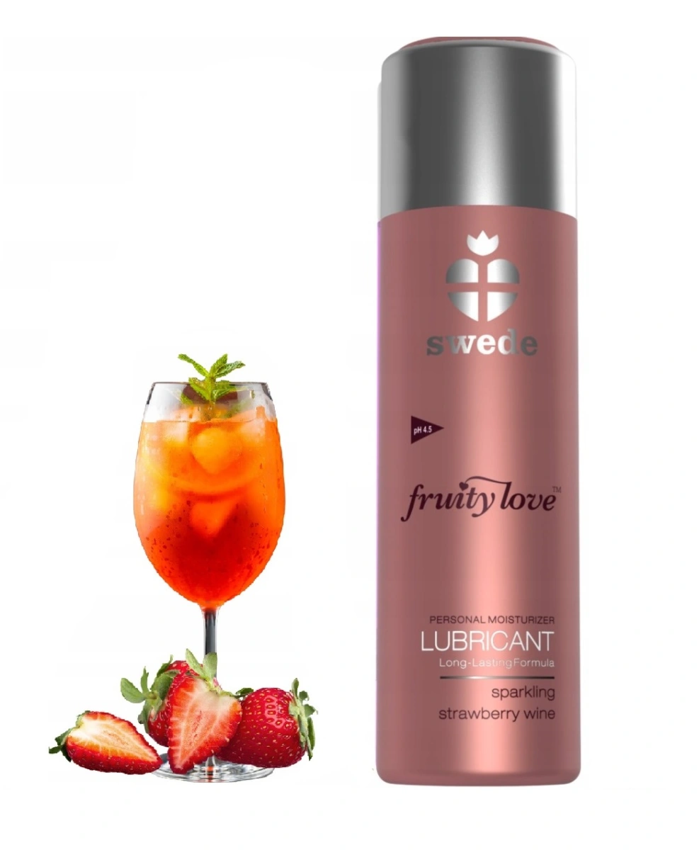 Lubrifiant pe Baza de Apa Fruity Love, Aroma Vin Spumant de Capsuni, 50 ml