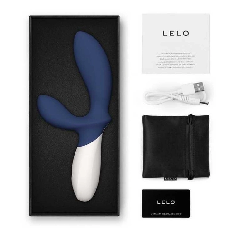 Stimulator Prostata Lelo LOKI Wave 2, 12 Functii Vibratii, Silicon, USB, Albastru, #5, Erotic24.ro