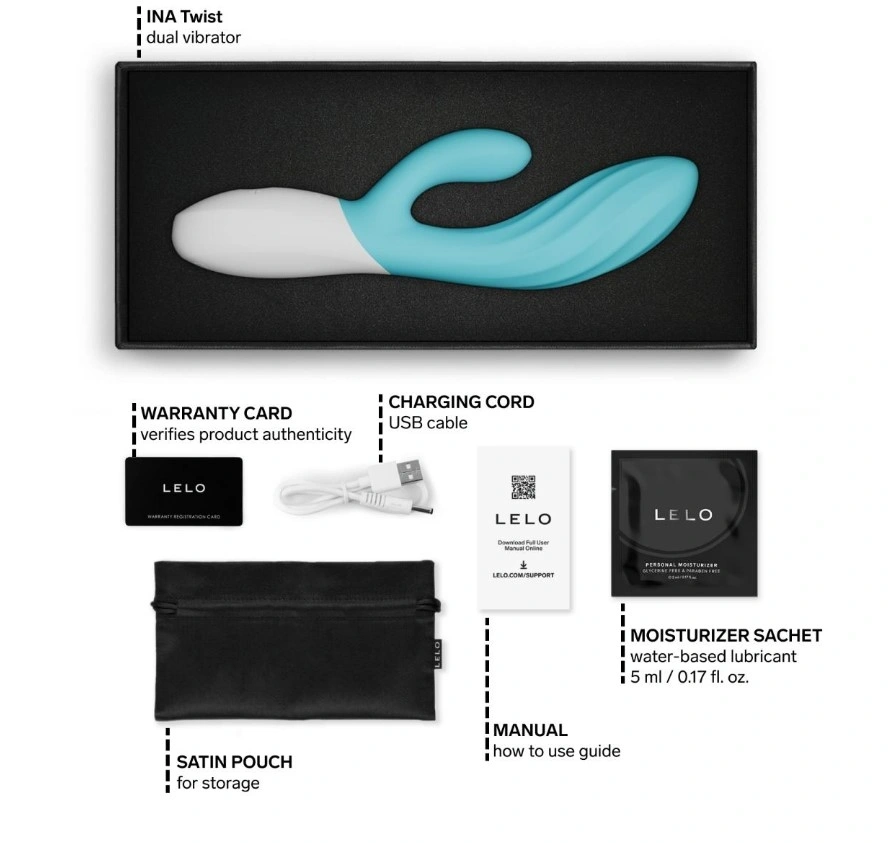 Vibrator Lelo INA Twist, Control Aplicatie Mobila, Silicon, USB, Albastru Deschis, 19.5 cm, #3, Erotic24.ro