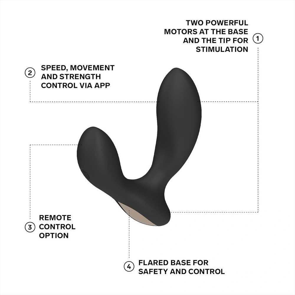 Stimulator Prostata HUGO 2, Aplicatia Lelo Connect, Silicon, USB, Negru, 10.4 cm, #4, Erotic24.ro