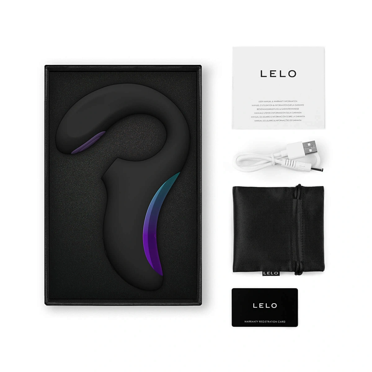 Stimulator Lelo ENIGMA Double Sonic, Aplicatie Mobila Lelo Connect, Silicon, USB, Negru, #8, Erotic24.ro