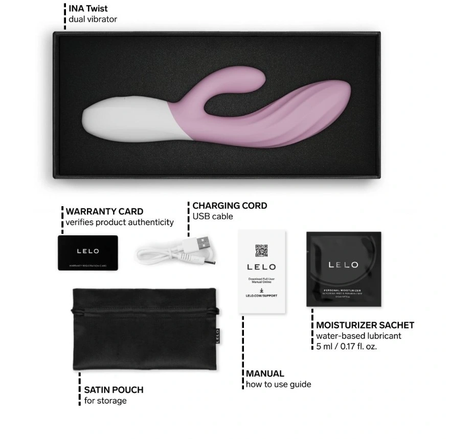 Vibrator Lelo INA Twist, Control Aplicatie Mobila, Silicon, USB, Roz Deschis, 19.5 cm, #3, Erotic24.ro