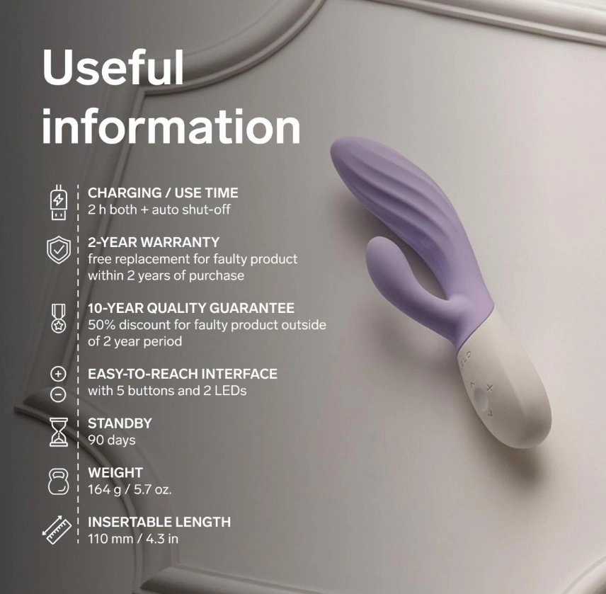 Vibrator Lelo INA Twist, Control Aplicatie Mobila, Silicon, USB, Mov Deschis, 19.5 cm, Nr. 4, Erotic24.ro