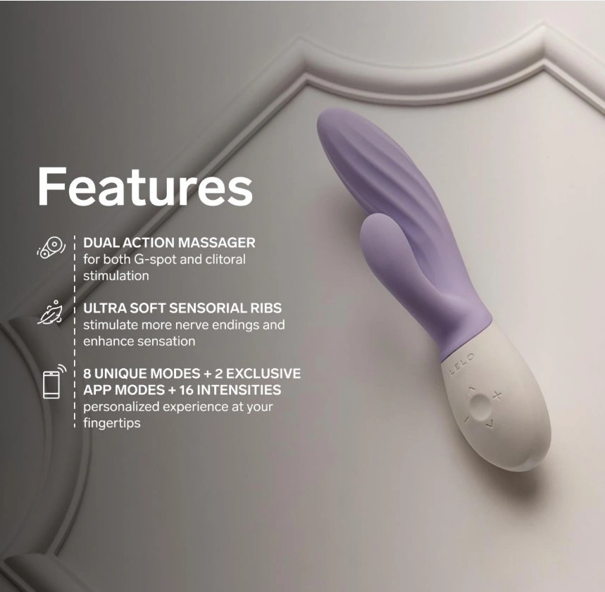 Vibrator Lelo INA Twist, Control Aplicatie Mobila, Silicon, USB, Mov Deschis, 19.5 cm, Nr. 3, Erotic24.ro