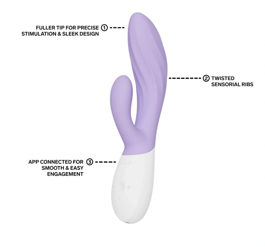 Vibrator Lelo INA Twist, Control Aplicatie Mobila, Silicon, USB, Mov Deschis, 19.5 cm, Nr. 2, Erotic24.ro
