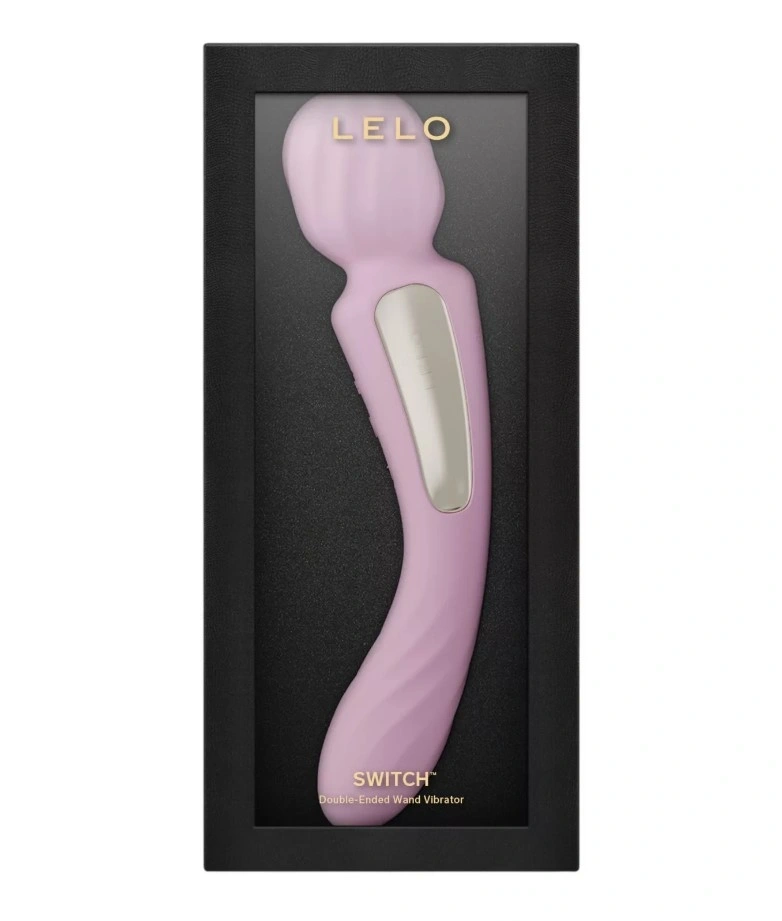 Vibrator Double-Ended Wand SWITCH, Aplicatie Mobila Lelo Connect, Silicon, USB, Roz, 21.7 cm, #5, Erotic24.ro