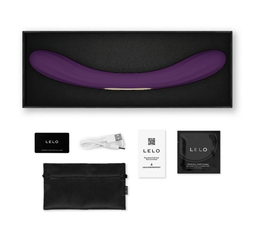 Vibrator Dublu Lelo BOOMERANG, Control Aplicatie Mobila, Silicon, USB, Mov, 28.1 cm, Nr. 9, Erotic24.ro