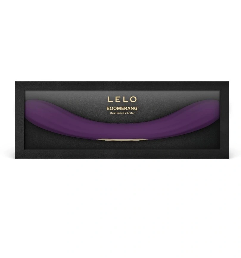 Vibrator Dublu Lelo BOOMERANG, Control Aplicatie Mobila, Silicon, USB, Mov, 28.1 cm, Nr. 10, Erotic24.ro