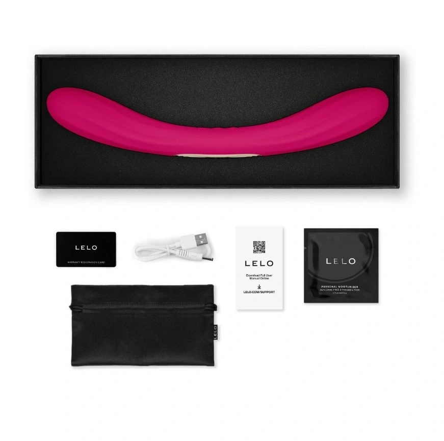 Vibrator Dublu Lelo BOOMERANG, Control Aplicatie Mobila, Silicon, USB, Roz, 28.1 cm, Nr. 8, Erotic24.ro