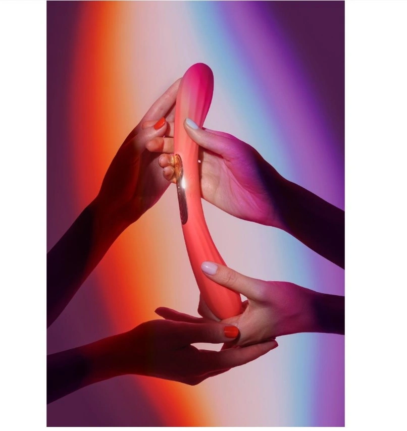Vibrator Dublu Lelo BOOMERANG, Control Aplicatie Mobila, Silicon, USB, Rosu, 28.1 cm, Nr. 4, Erotic24.ro