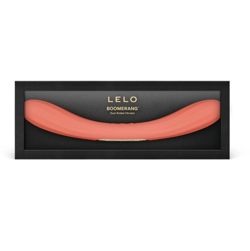 Vibrator Dublu Lelo BOOMERANG, Control Aplicatie Mobila, Silicon, USB, Rosu, 28.1 cm, Nr. 12, Erotic24.ro