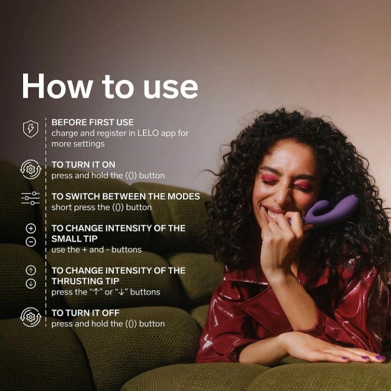 Vibrator Lelo INA Thrust, Control Aplicatie Mobila, Silicon, USB, Mov, 19.5 cm, Nr. 7, Erotic24.ro