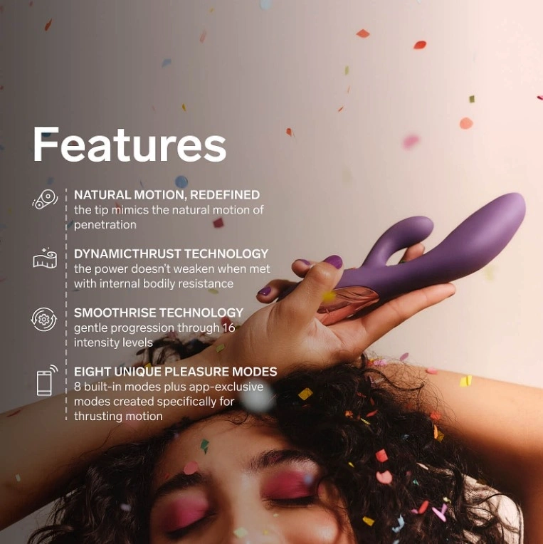 Vibrator Lelo INA Thrust, Control Aplicatie Mobila, Silicon, USB, Mov, 19.5 cm, Nr. 5, Erotic24.ro