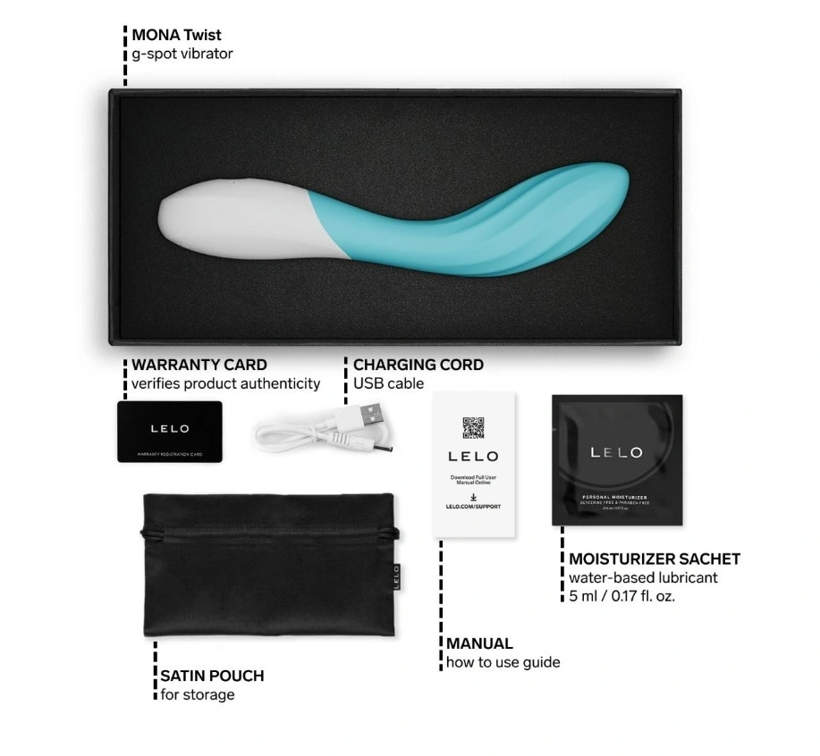 Vibrator Lelo MONA Twist, Control Aplicatie Mobila, Silicon, USB, Albastru Deschis, 19.5 cm, #3, Erotic24.ro