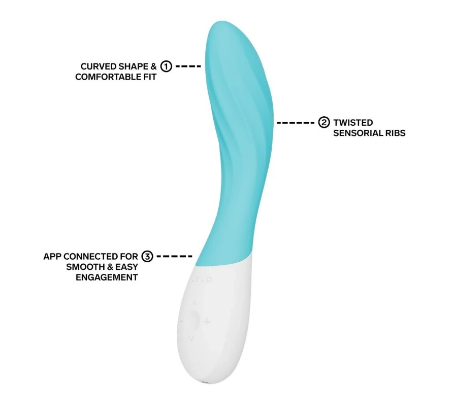 Vibrator Lelo MONA Twist, Control Aplicatie Mobila, Silicon, USB, Albastru Deschis, 19.5 cm, #2, Erotic24.ro