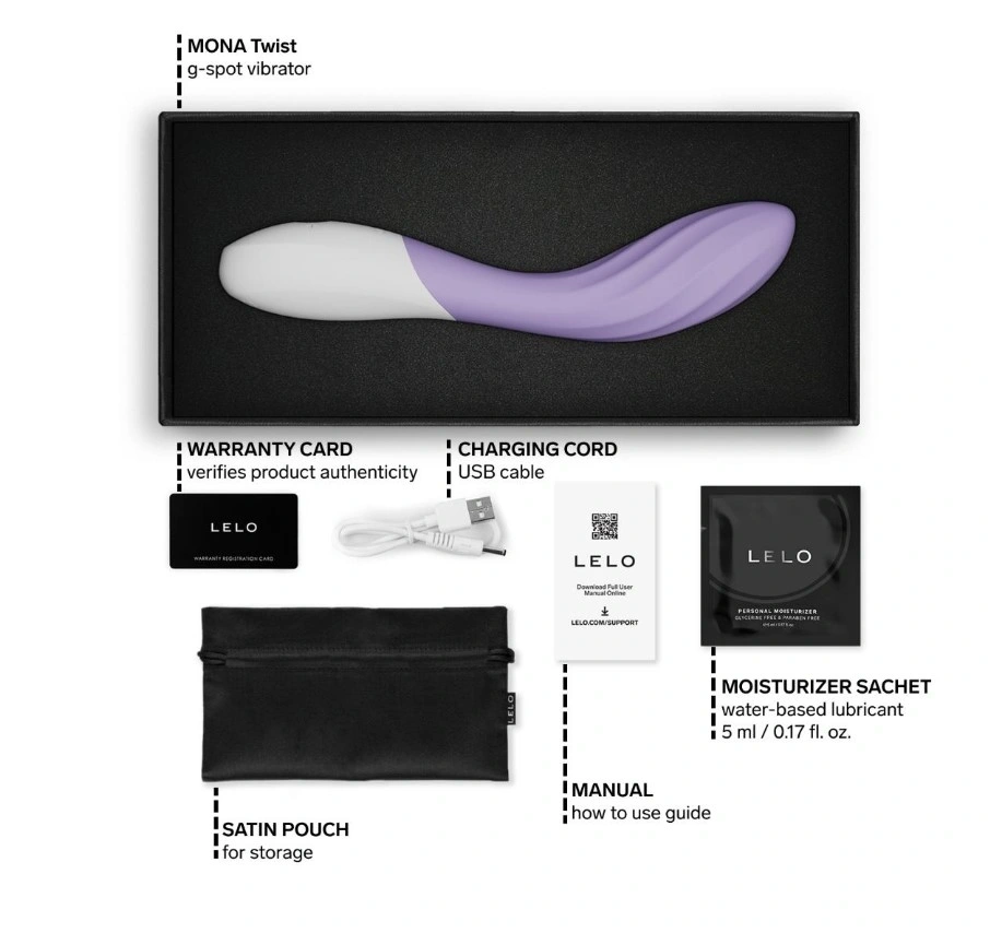 Vibrator Lelo MONA Twist, Control Aplicatie Mobila, Silicon, USB, Mov Deschis, 19.5 cm, Nr. 6, Erotic24.ro