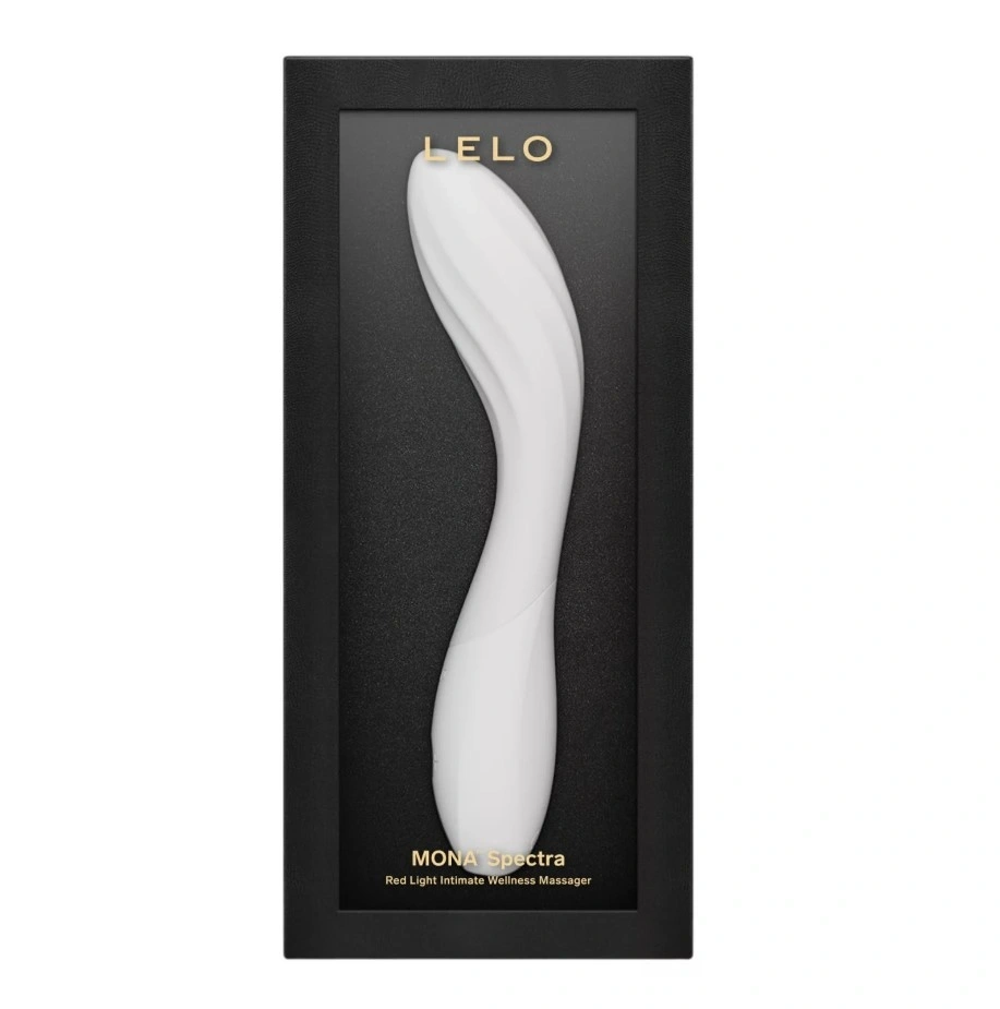 Vibrator Lelo MONA Spectra cu Lumina LED, Control Aplicatie Mobila, Silicon, USB, Alb, 19.5 cm, Nr. 12, Erotic24.ro