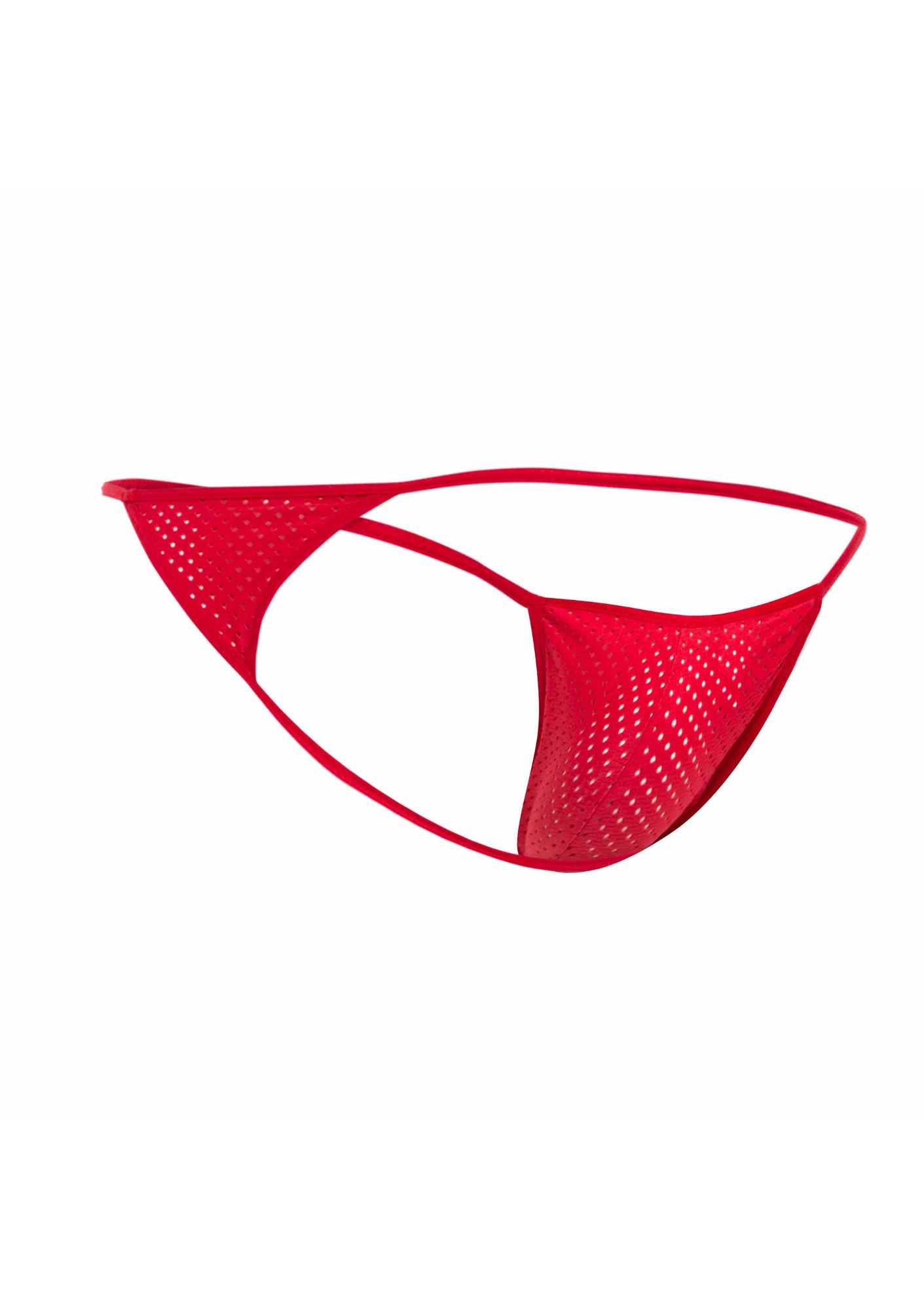 Bikini Microfiber V-Thong Style, Rosu, S/M, Nr. 3, Erotic24.ro