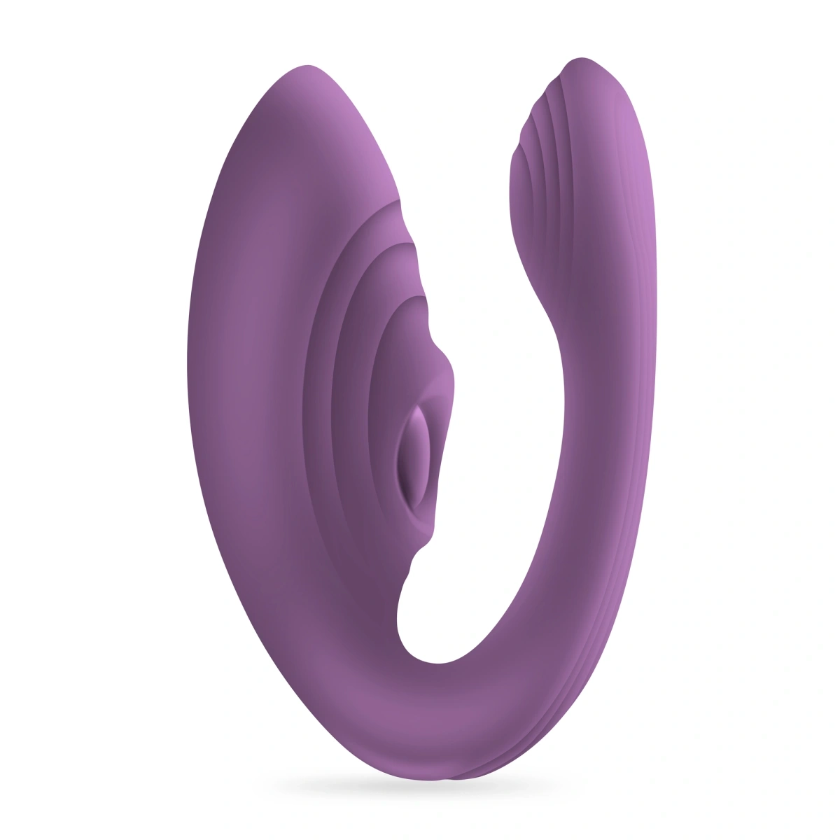 Stimulator Crushious Pleasuriser+Lubrifiant 50 ml, 7 Moduri Vibratii, 7 Moduri Tapare, Silicon, USB, Mov, #5, Erotic24.ro