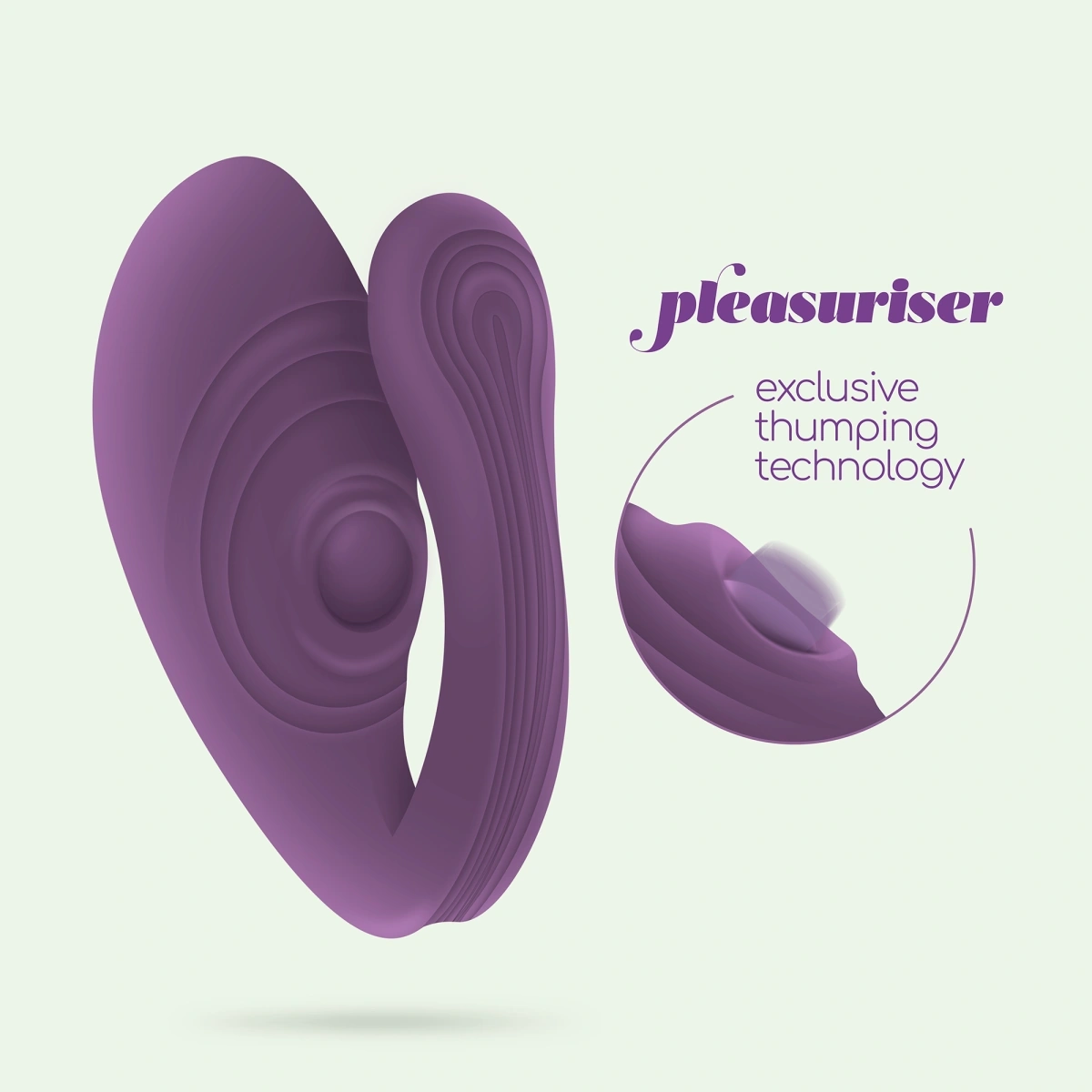 Stimulator Crushious Pleasuriser+Lubrifiant 50 ml, 7 Moduri Vibratii, 7 Moduri Tapare, Silicon, USB, Mov, #8, Erotic24.ro