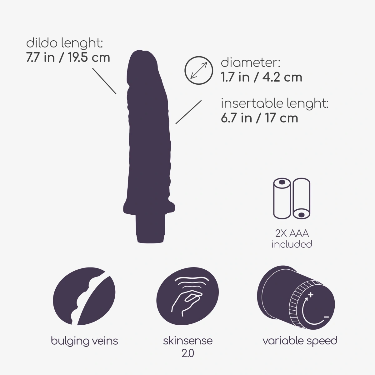 Vibrator Realist Crushious Loverboy, Multispeed, TPE, Natural, 19.5 cm, #6, Erotic24.ro