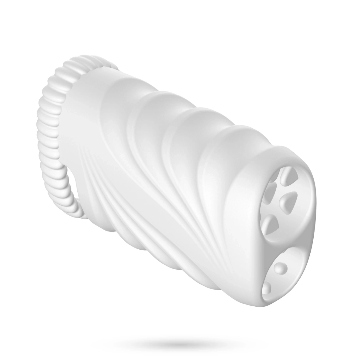 Masturbator Crushious Nautilus cu Glont Vibrator, 10 Moduri Vibratii, TPE, USB, Alb, Nr. 5, Erotic24.ro