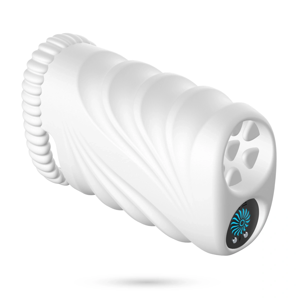 Masturbator Crushious Nautilus cu Glont Vibrator, 10 Moduri Vibratii, TPE, USB, Alb, Nr. 2, Erotic24.ro