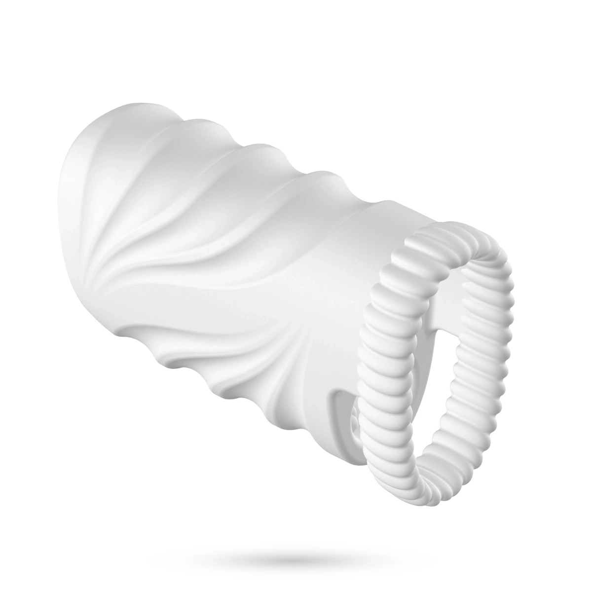 Masturbator Crushious Nautilus cu Glont Vibrator, 10 Moduri Vibratii, TPE, USB, Alb, Nr. 4, Erotic24.ro