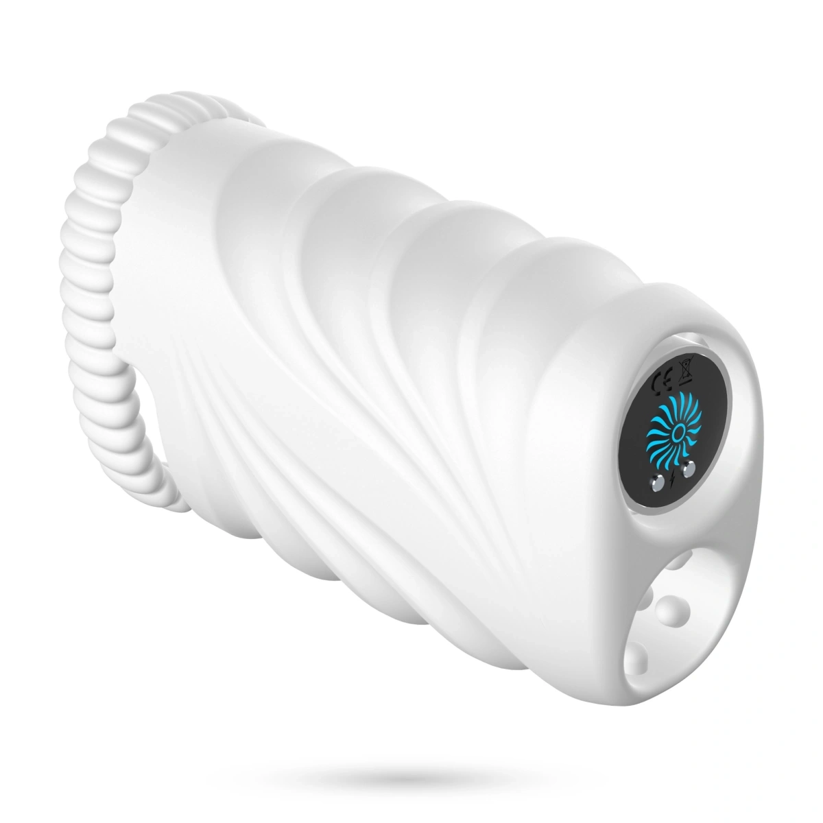 Masturbator Crushious Nautilus cu Glont Vibrator, 10 Moduri Vibratii, TPE, USB, Alb, Nr. 1, Erotic24.ro