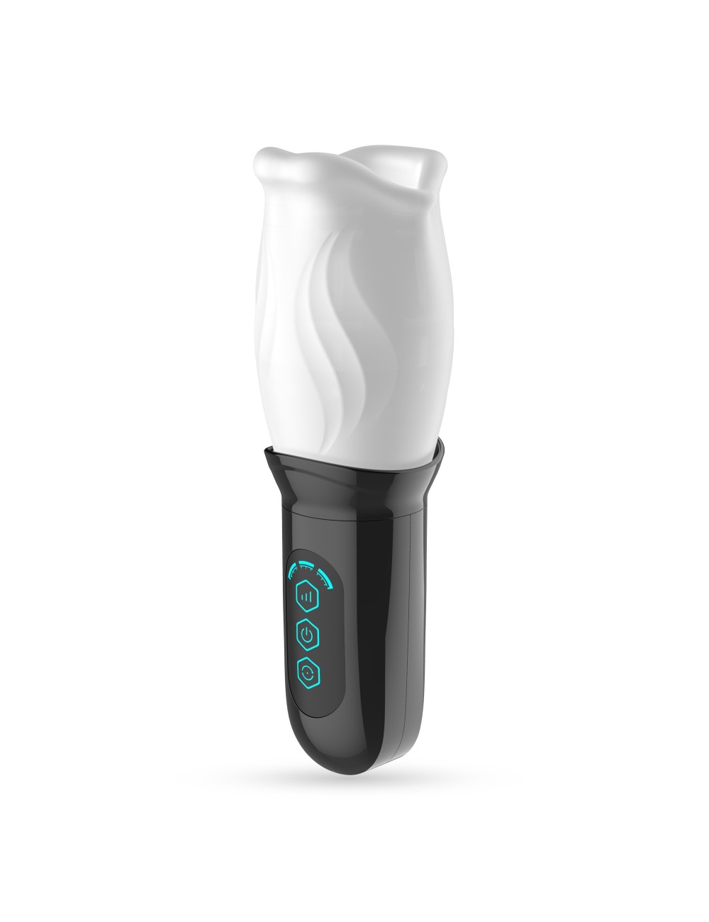 Stimulator Rotativ Barbati Fellatrix, 3 Viteze, 4 Moduri, Alb/Negru, Nr. 3, Erotic24.ro