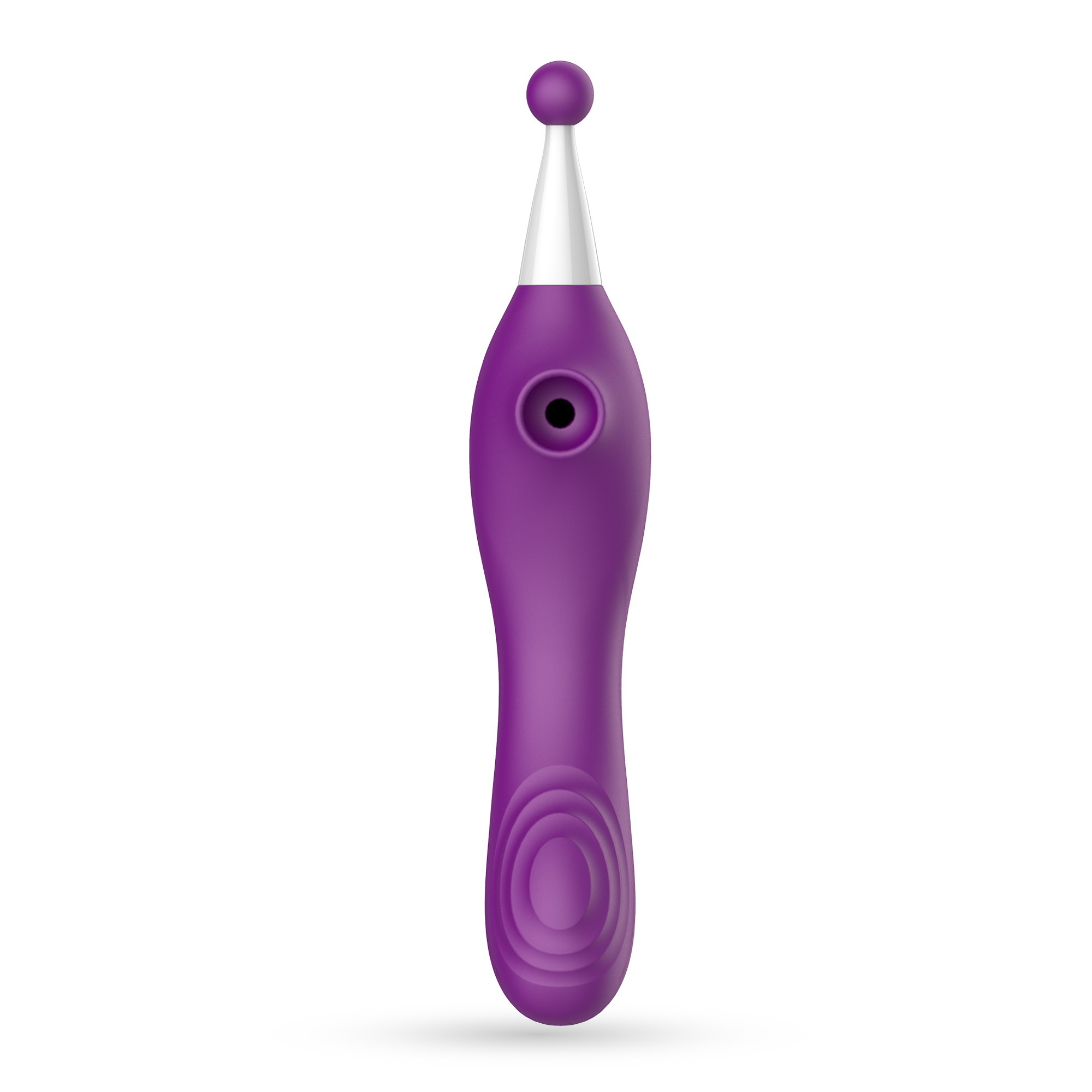 Stimulator Triplu Trinity, 10 Moduri Vibratii, 3 Moduri Suctiune, Silicon, USB, Mov, 18.3 cm, #7, Erotic24.ro