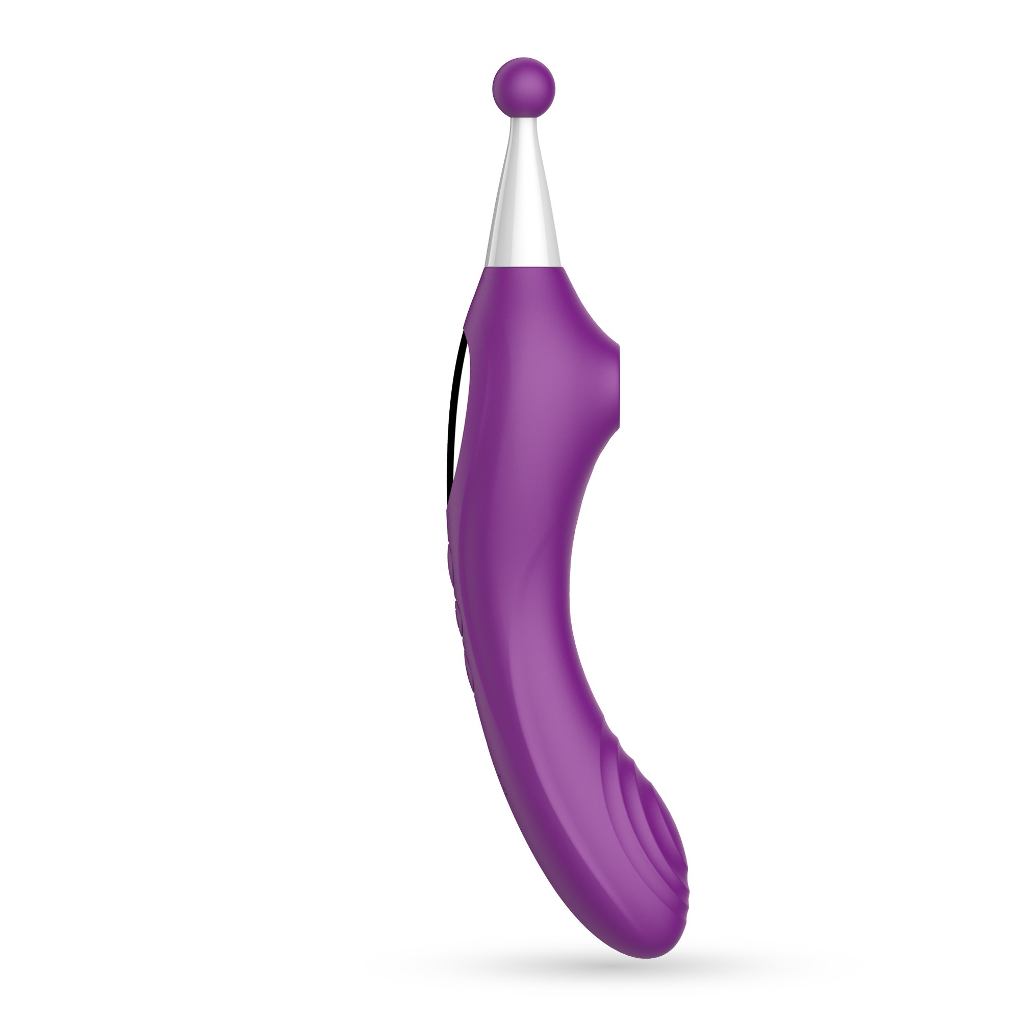 Stimulator Triplu Trinity, 10 Moduri Vibratii, 3 Moduri Suctiune, Silicon, USB, Mov, 18.3 cm, #1, Erotic24.ro