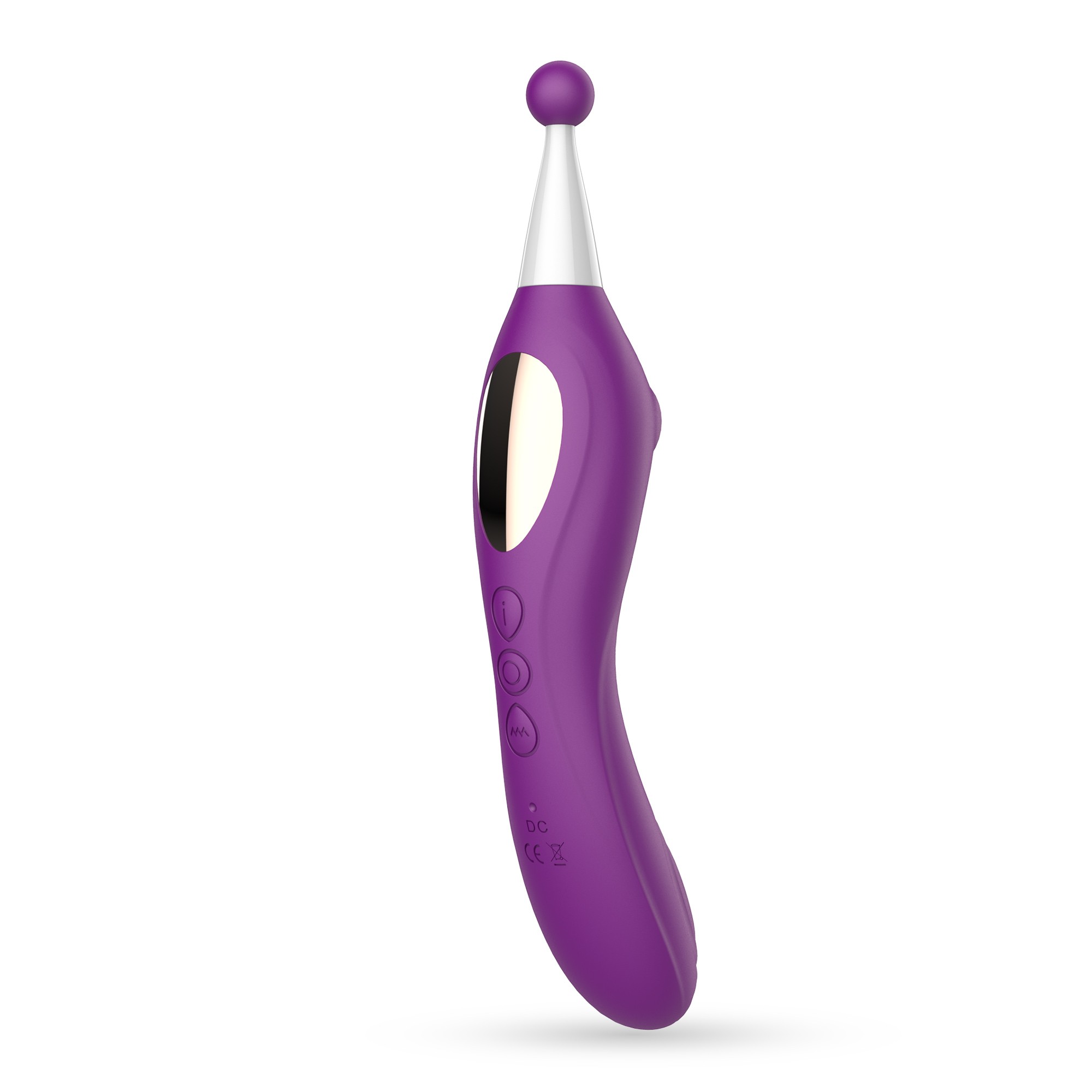 Stimulator Triplu Trinity, 10 Moduri Vibratii, 3 Moduri Suctiune, Silicon, USB, Mov, 18.3 cm, #2, Erotic24.ro