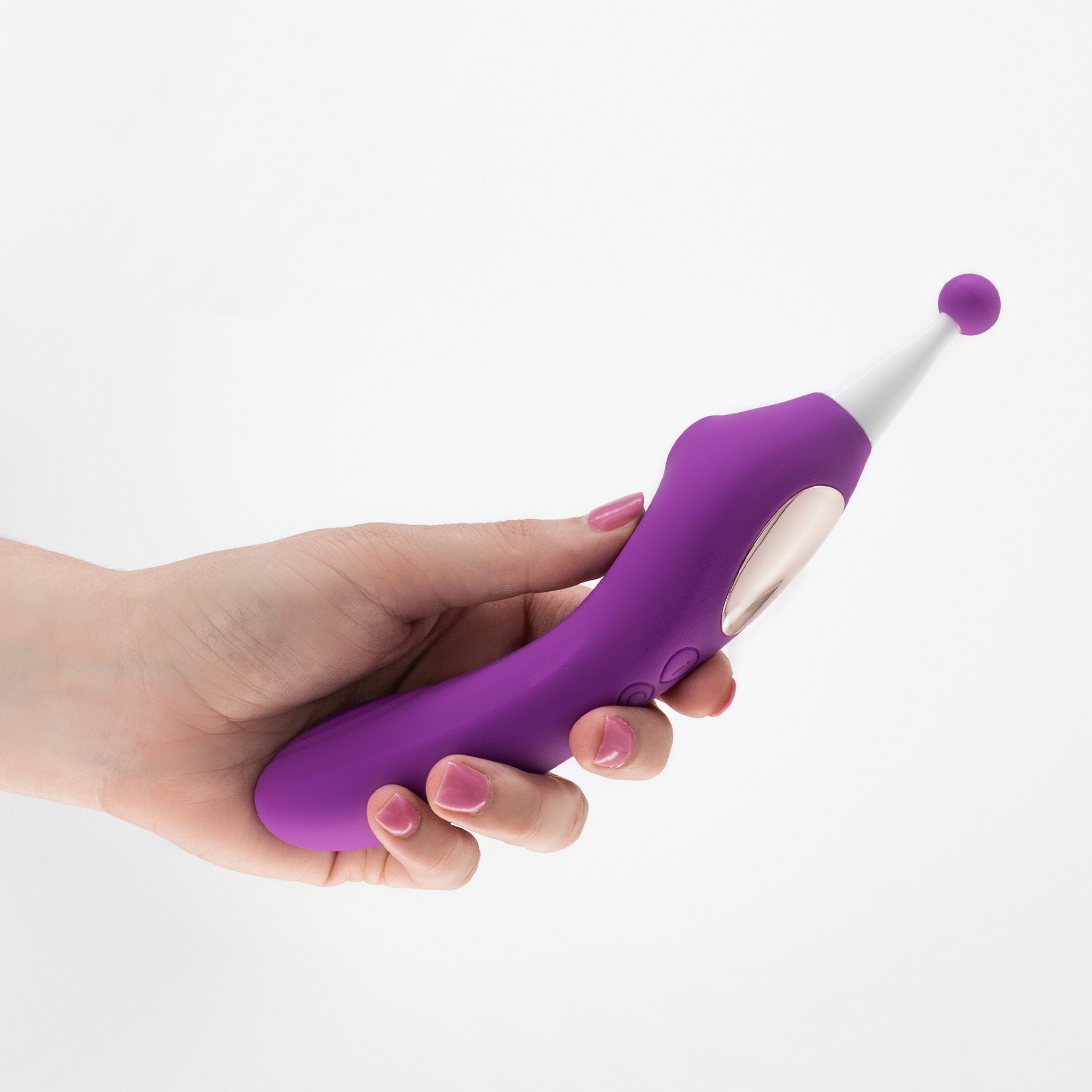 Stimulator Triplu Trinity, 10 Moduri Vibratii, 3 Moduri Suctiune, Silicon, USB, Mov, 18.3 cm, #8, Erotic24.ro