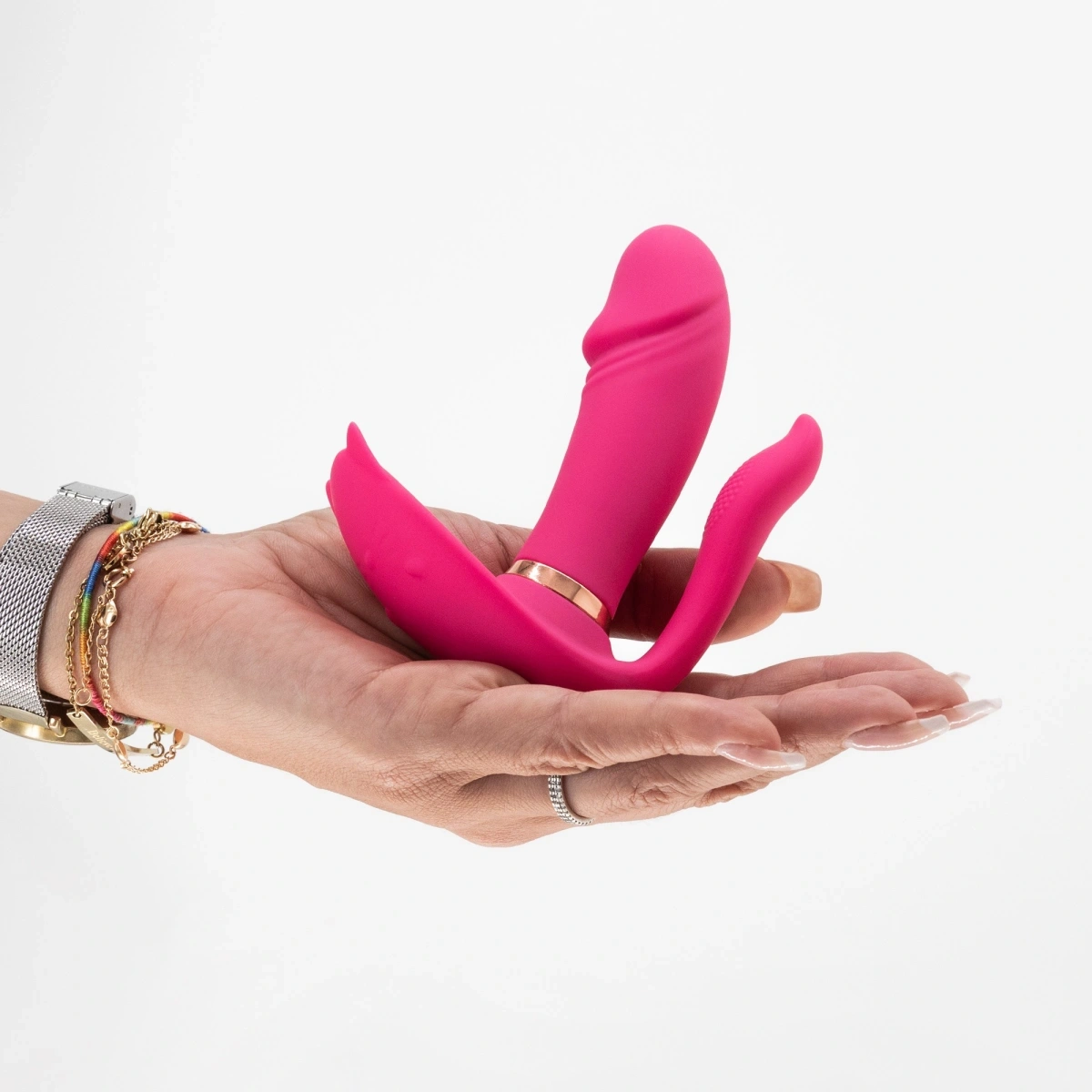 Stimulator Wearable Crushious Fritz, Remote Control, 9 Moduri Vibratii, Functie Incalzire, Silicon, USB, Roz, 14 cm, #8, Erotic24.ro